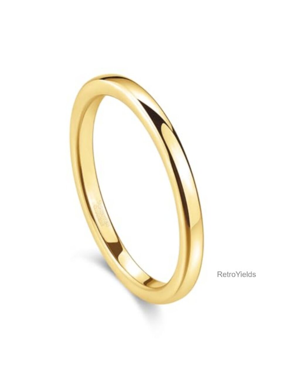 2mm 24k gold plated tungsten wedding band ring women men